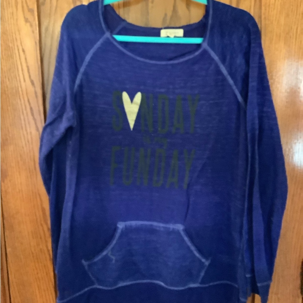 Zobha Blue Sweatshirt with Gold Print